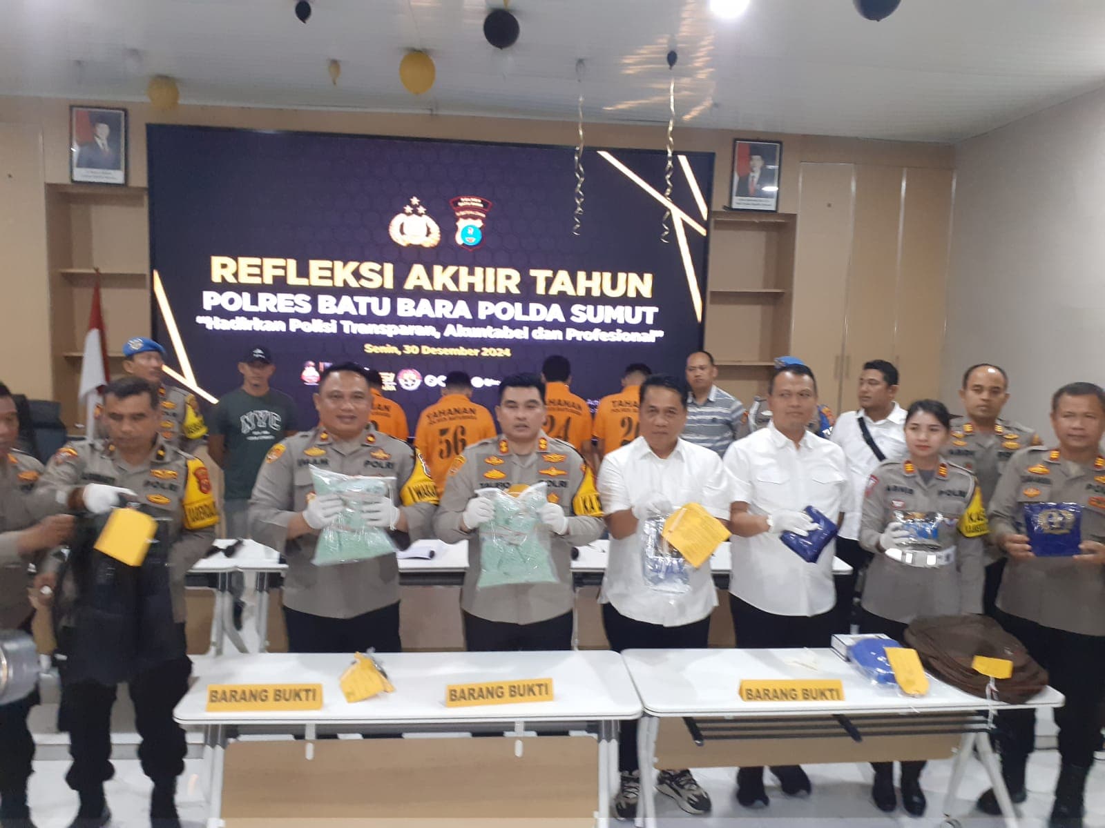 Operasi Bersinar Polres Batu Bara, 6 Orang Pemasok dan Pengedar Narkoba Diciduk