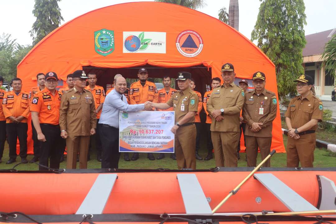 Pemda Paluta Terima Bantuan CSR Dari PT.Bank Sumut Kancab Gunung Tua