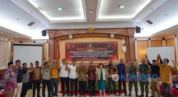 Bupati Karo Hadiri Rapat Pleno Terbuka Penetapan Pasangan Calon Terpilih Bupati dan Wakil Bupati Karo Periode 2025-2030