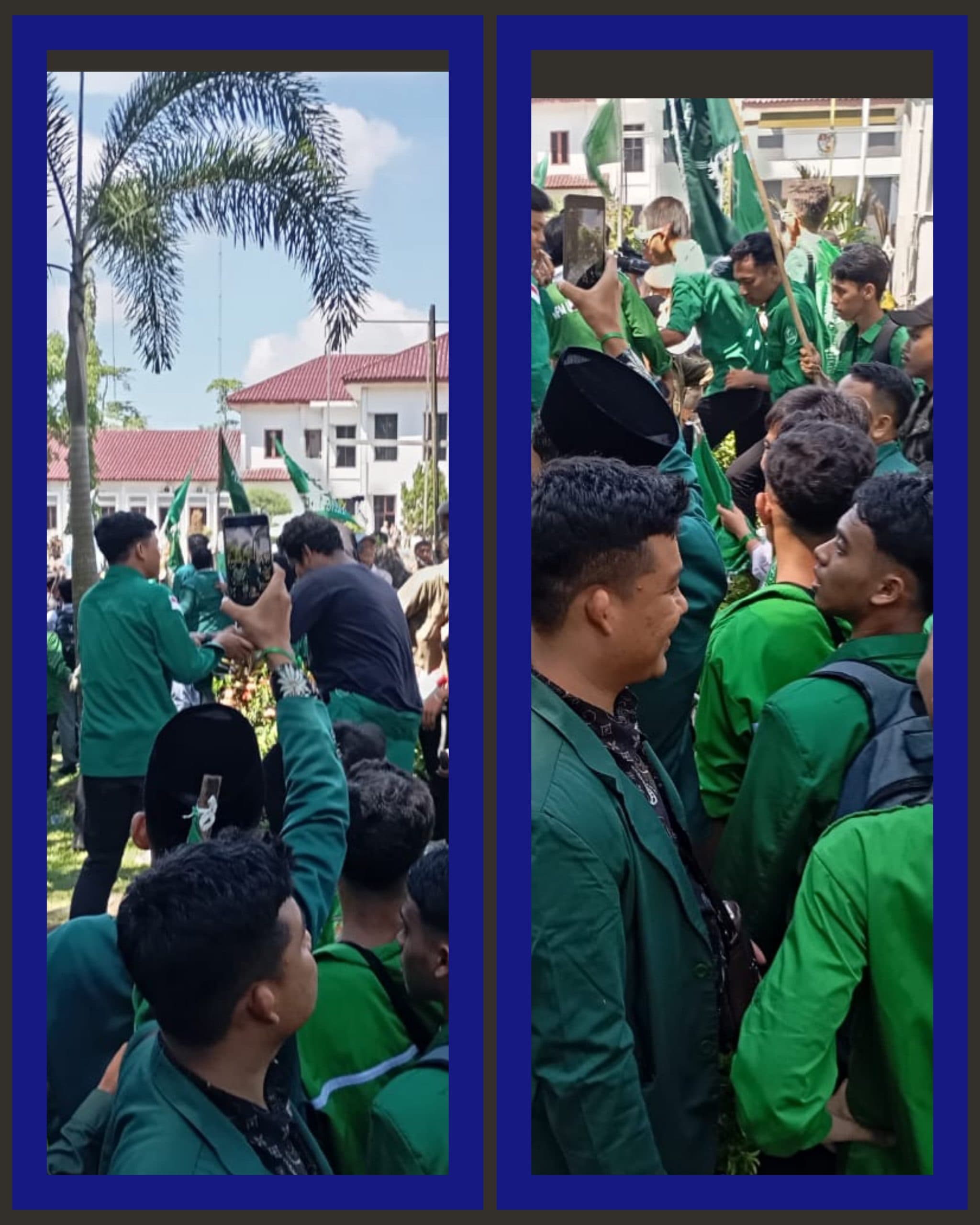 Wakil Bupati Deli Serdang Provokasi massa Alwasliyah Ajak ” perang” NU, Akibatnya Pagar Tembok  Tumbang Saat Puluhan Ribu Warga Alwasliyah Melakukan Unras Di Kantor Bupati