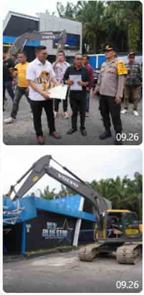 Polda Sumut Robohkan Diskotik New Blue Star di Langkat