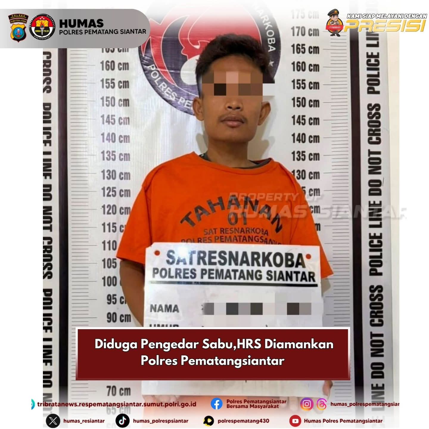 Diduga Pengedar Sabu,HRS Diamankan Polres Pematangsiantar