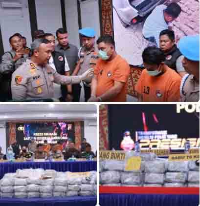 Polres Asahan Gagalkan Penyelundupan 76 Kilogram Sabu