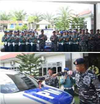 Danlanal TBA Pimpin Apel khusus HUT Pomal ke-80, Mobil Patwal Siap Beroperasi