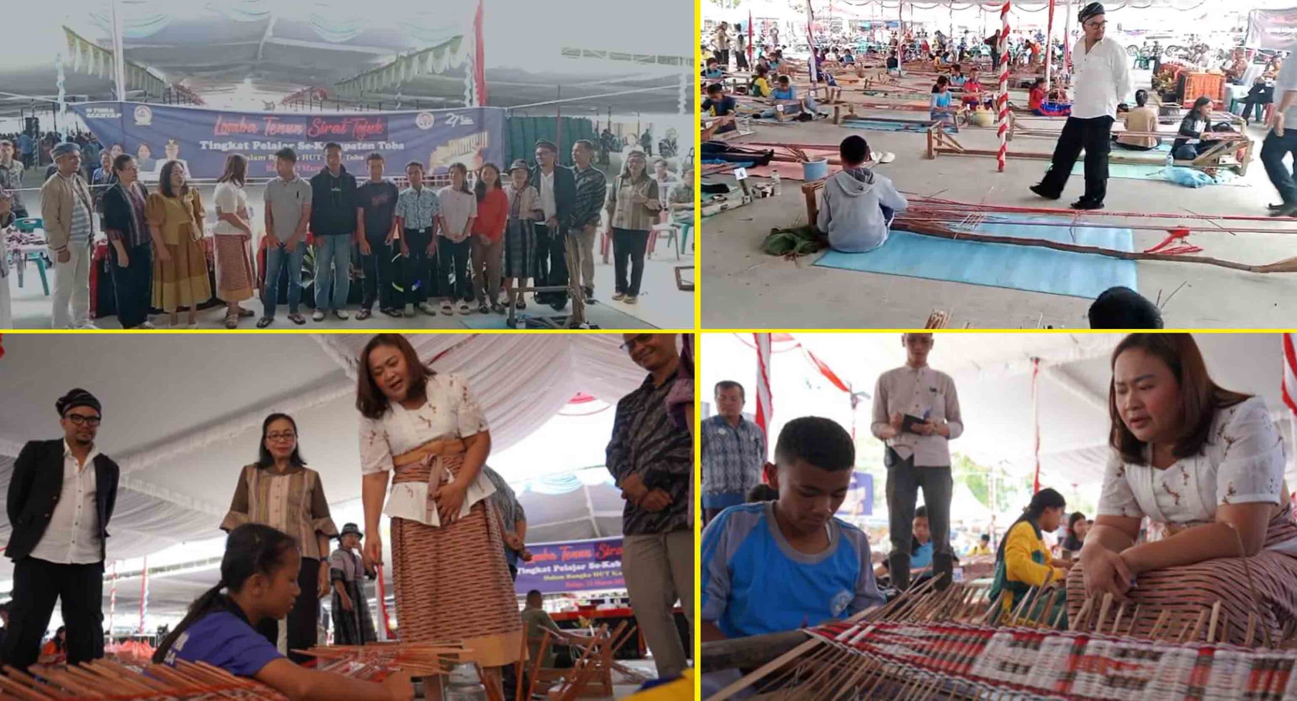 Lomba Tenun Sirat Tojuk Tingkat Pelajar Meriahkan HUT ke-27 Kabupaten Toba Dapat Respon Positif