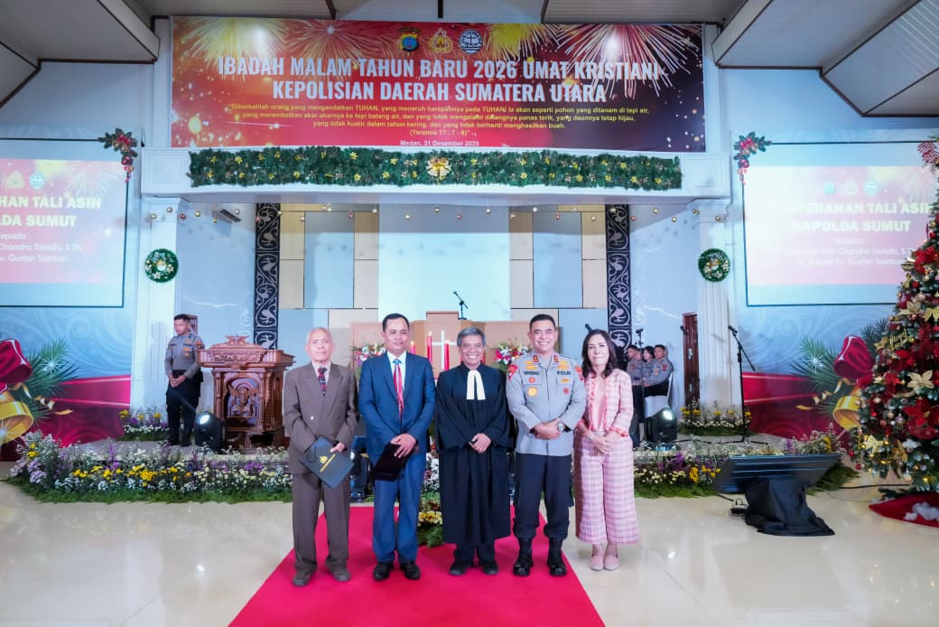 Sambut Tahun 2026, Polda Sumut Gelar Ibadah Malam Tahun Baru dan Doa Bersama untuk Korban Bencana
