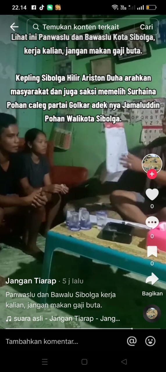 Kepling Sibolga Hilir Diduga Arahkan Masyarakat Pilih Adek Wali Kota Biar Menang Caleg