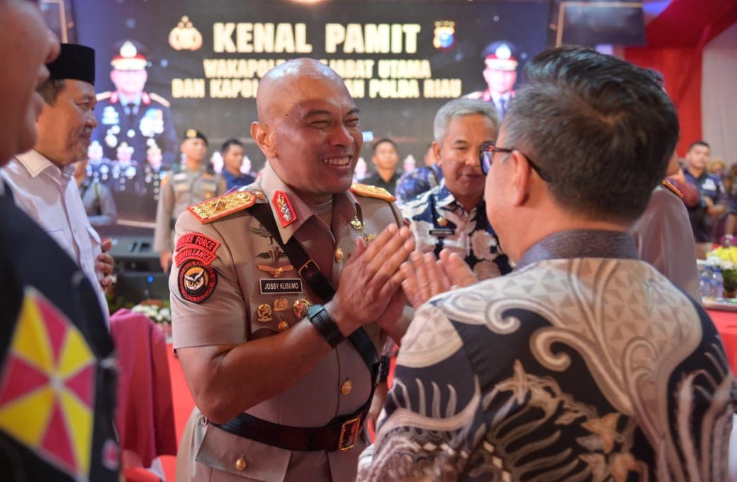 Wakili Bupati, Sekda Hadiri Acara Kenal Pamit Wakapolda Riau