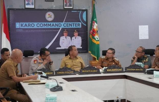 Bupati dan Forkopimda Kab. Karo Ikuti Rakor Pengendalian Inflasi dan Sosialisasi Sekolah Unggul Garuda