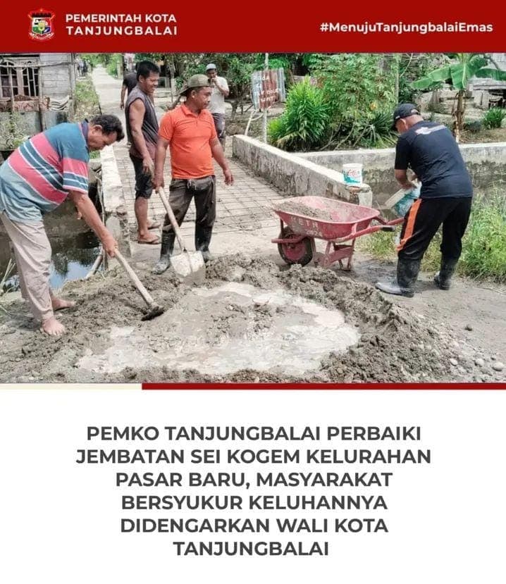 Perbaikan Jembatan Sei Kogem, Masyarakat Bersyukur Keluhannya Didengarkan Wali Kota Tanjungbalai