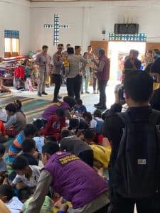 Polri Hadirkan Keceriaan Anak-Anak Korban Bencana Lewat Trauma Healing di Taput