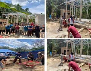 Mahasiswa UMNAl Washliyah Bangun Musholla dan Tempat Pengajian Warga Desa Lubuk Sidup