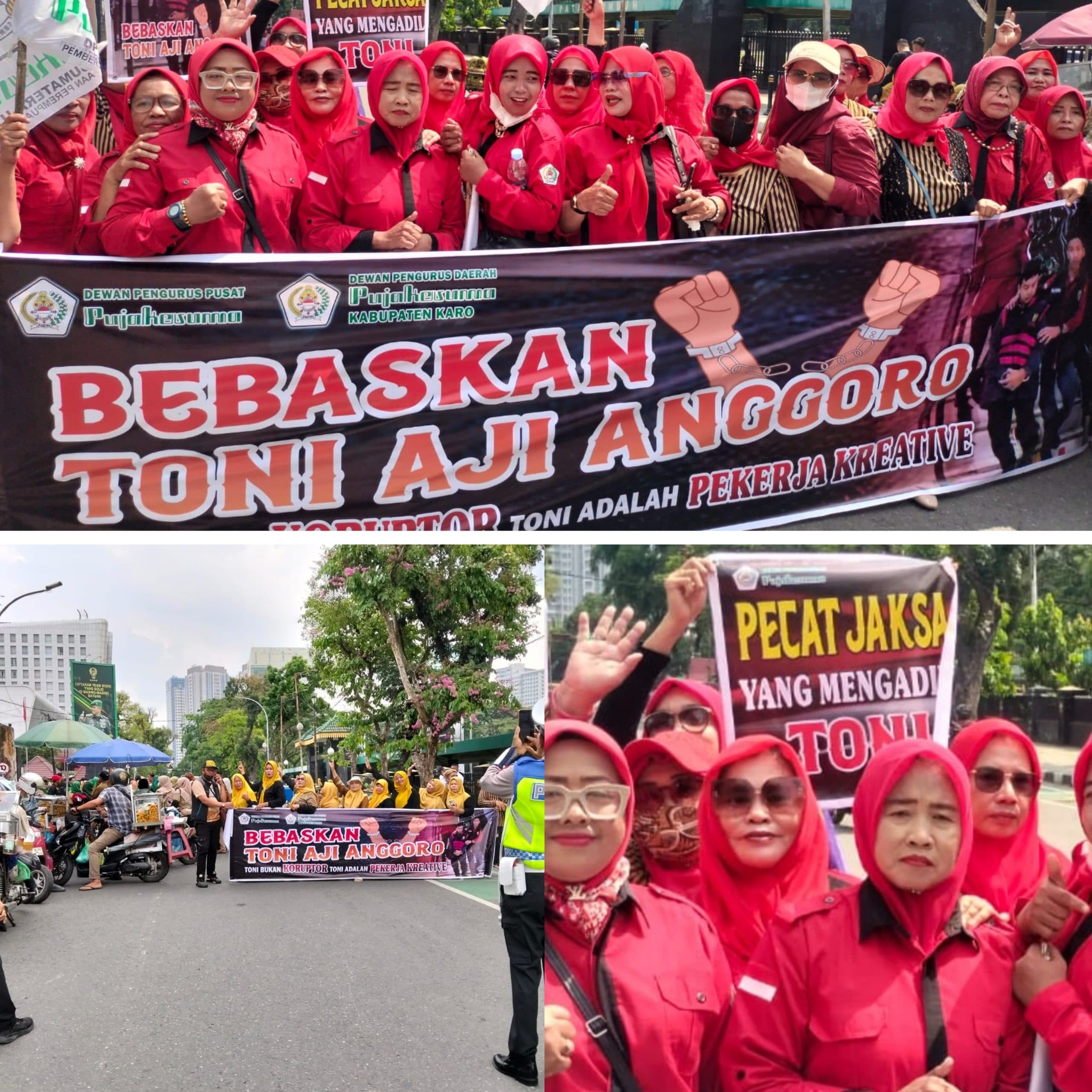 Terkait Perkara Korupsi Proyek Video Profil, PN Medan Didemo, Pujakusuma Minta Toni Aji Dibebaskan