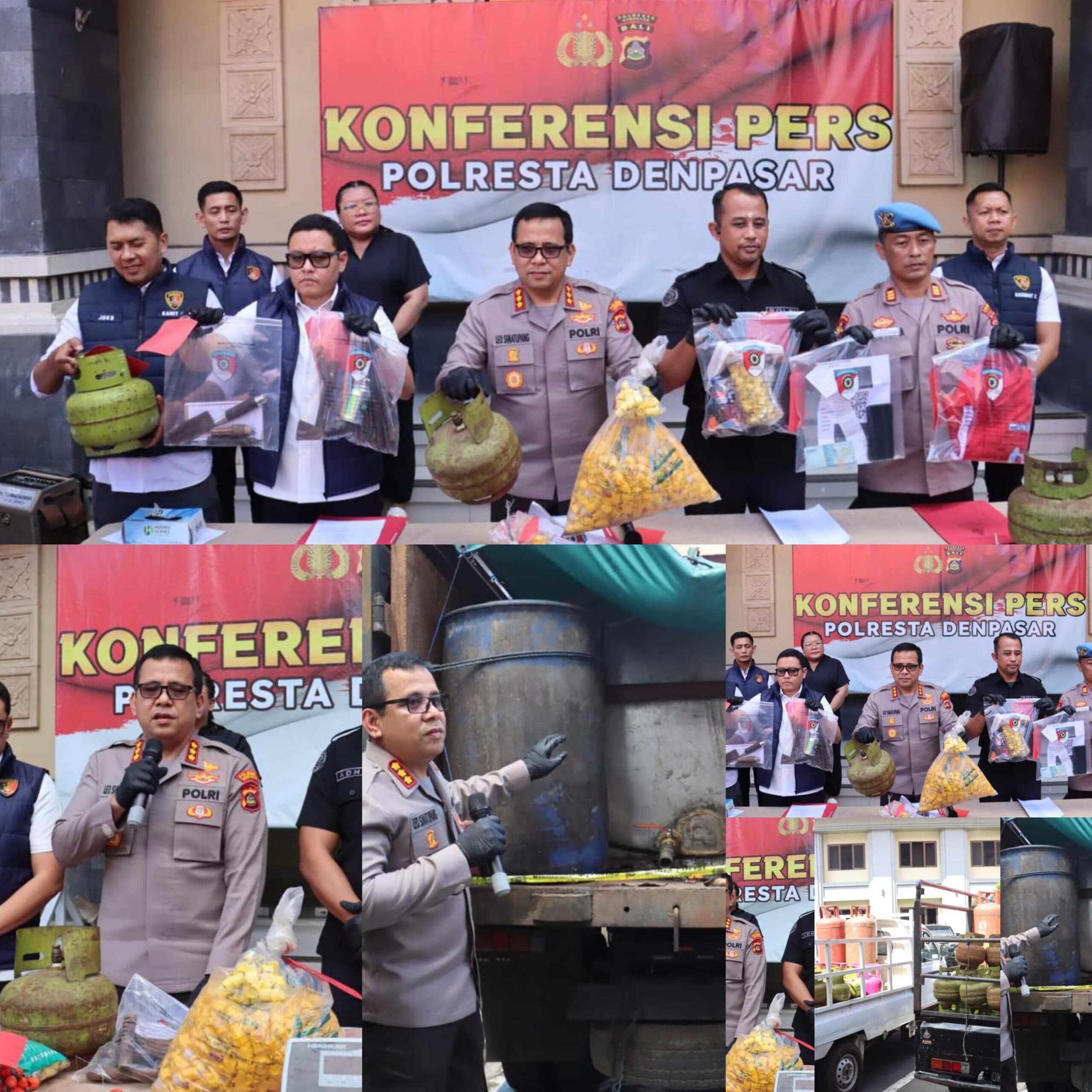 Polresta Denpasar Bongkar Jaringan Mafia Oplosan LPG Dan Penyalahgunaan Solar Subsidi.