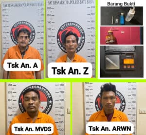 Satresnarkoba Polres Batu Bara Ungkap Tiga Kasus Narkotika Jenis Sabu