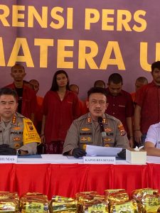 Polda Sumut bersama Polres Binjai dan Langkat Konfrensi Pers Ungkap Kasus Narkoba