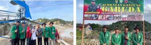 Mahasiswa UMN Al Washliyah Lakukan Pengamanan Jalur Penyeberangan Warga di Jembatan Gantung